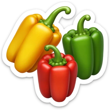 red yellow and green bell pepper sticker