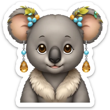 Koala with earrings sticker