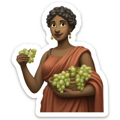 Sappho holds a bunch of grapes in her hand sticker