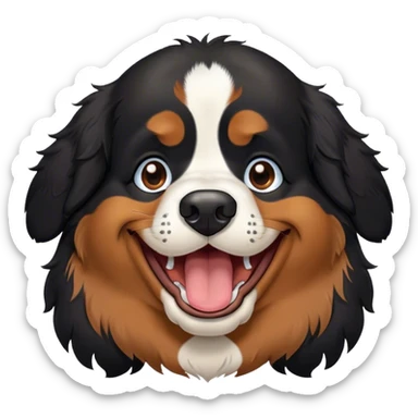 Tête de Chien de race bouvier bernois noir qui pleure de rire  sticker