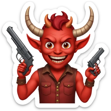 Un 👹 con una pistola en la mano  pero que sea como el emoji sticker