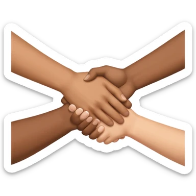 quad hand shake sticker