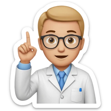 Nerd scientist emoji that with those 🤓👆🥼 but you have to make the head exactly like this 🤓 sticker