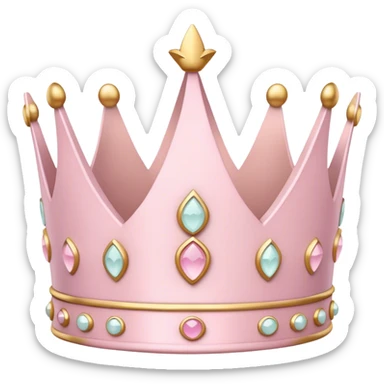 White and pastel pink crown sticker