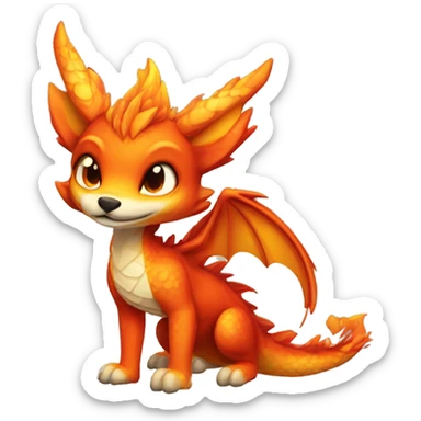 fire dragon fox hybrid sticker