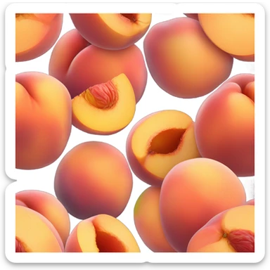Juicy wet peach sticker