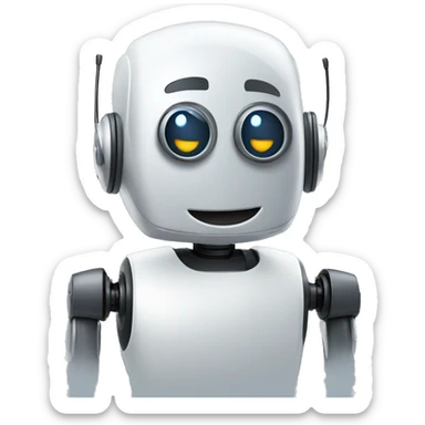 call center robot looks like friendly robot sticker