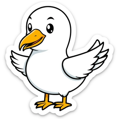 seagull giving a thumbs up and winking sticker