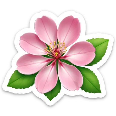 sakura flower with a leaf pattern sticker