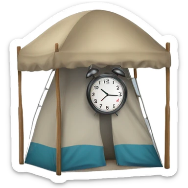 Tent with clock time 10 sticker