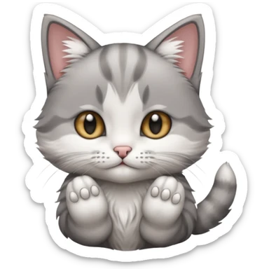 langue humaine qui touche la tête d'un petit chat sticker