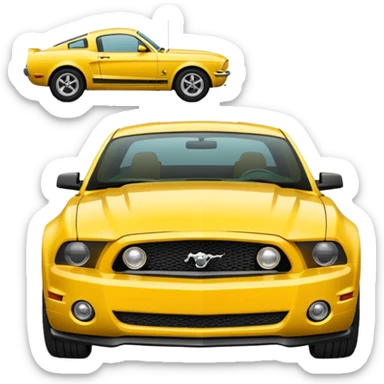 Create a mustang 309 emoji in yellow colour  sticker