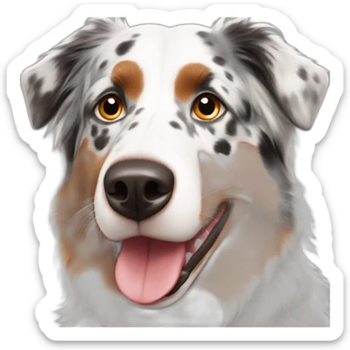 Australian Shepherd White with Red merle dots sticker