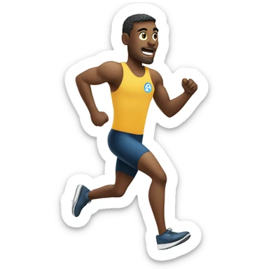 Disabled athlete man running with a prosthetic leg sticker