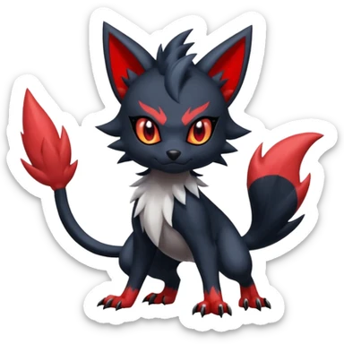 Skuntank-Litten-Absol-Zorua-Sneasel-fusion, full body sticker