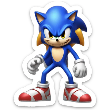 Normal sonic the hedgehog looking cool sticker
