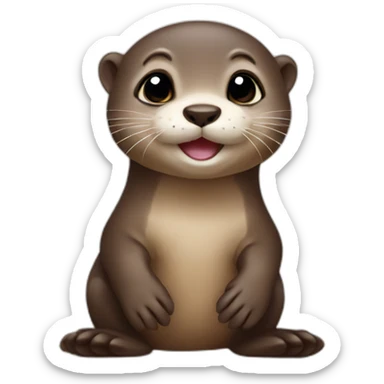baby otter sticker