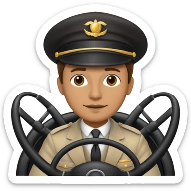 chauffeur driving bu only steering wheel is visible sticker