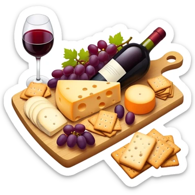 Cheese board and wine  sticker