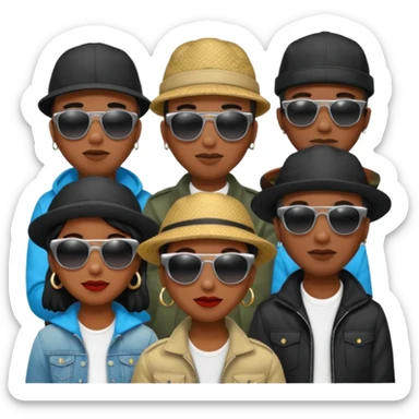 Crowd of people African American at a  hip hopconcert sticker