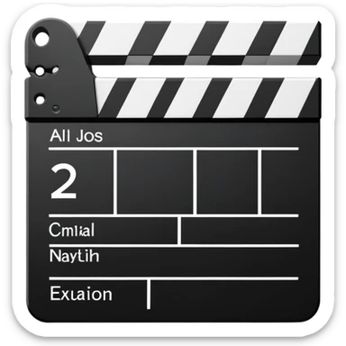 ultimate minimalist film slate, just two or three lines total, abstract geometric symbol sticker