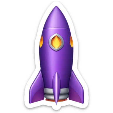 purple rocket purple flame sticker