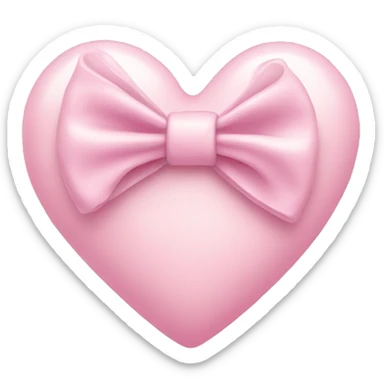 Light pink heart with bow sticker