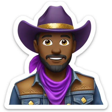 Purple disco cowboy sticker