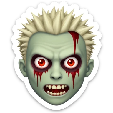 male teen with spiky hair zombie vampire sticker