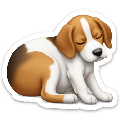 beagle puppy sleeping sticker