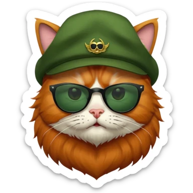 a bad kitty behind the helm of a boat. make the cat look devlishish with a pair of black ray bans wayfers on.  sticker