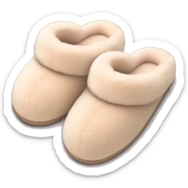 Fluffy nude coloured cozy slippers  sticker