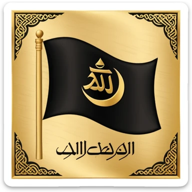 Black flag Arabic sahada in middle emoji sticker