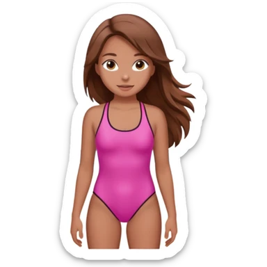 GIRL IN pink on the beach sticker