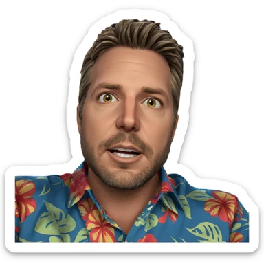 bearded guy in hawaiian shirt sticker