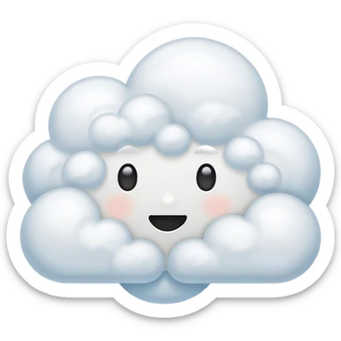 thinking cloud, simple, clear, no text sticker