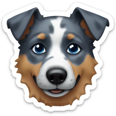 Curled up blue heeler dog sticker