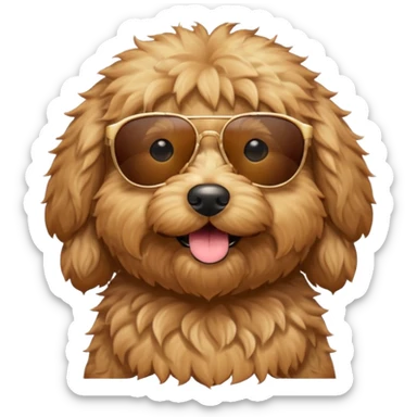 Golden doodle with sunglasses sticker