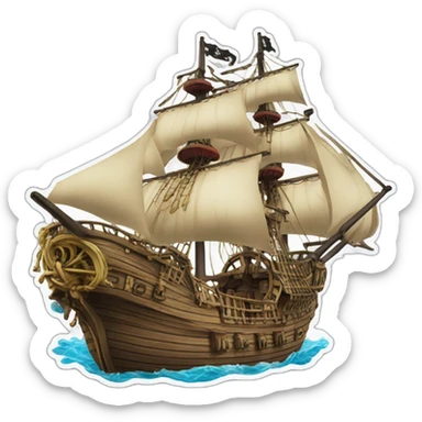 Grand bateau pirate One Piece 2 mats sticker