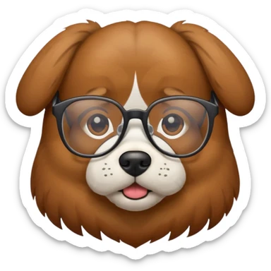 Permanent dog with glasses sticker