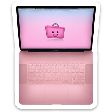 Pink MacBook Air and pink iPad  sticker