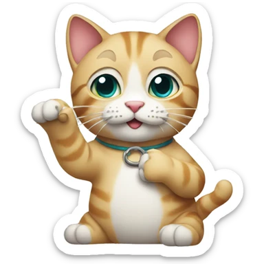 A cat giving cool with its hands sticker