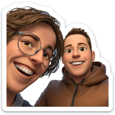 happy boys sharing a moment sticker