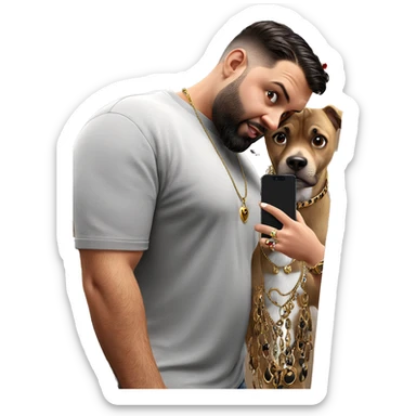 selfie with jewelry and animals sticker