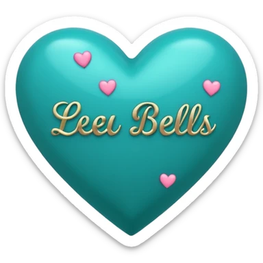 Teal heart with little hearts and Belles wording sticker