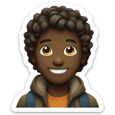 smiling boy outdoors at night sticker