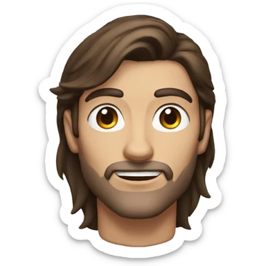 human male rogue with brown hair lifting eyebrows sticker