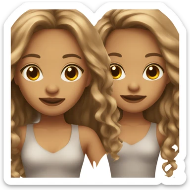 attractive mid tone skin light brown long hair brown eyes sticker