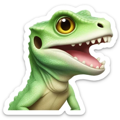 Cute lizard licking its nose sticker