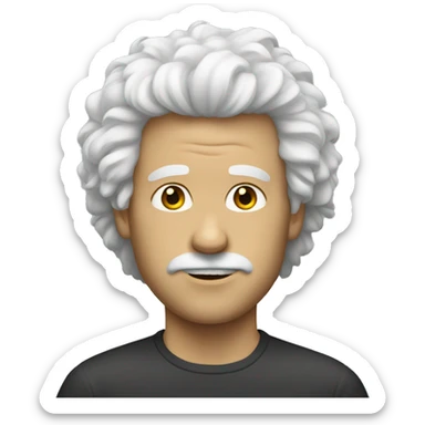white man with fluffy hair sticker